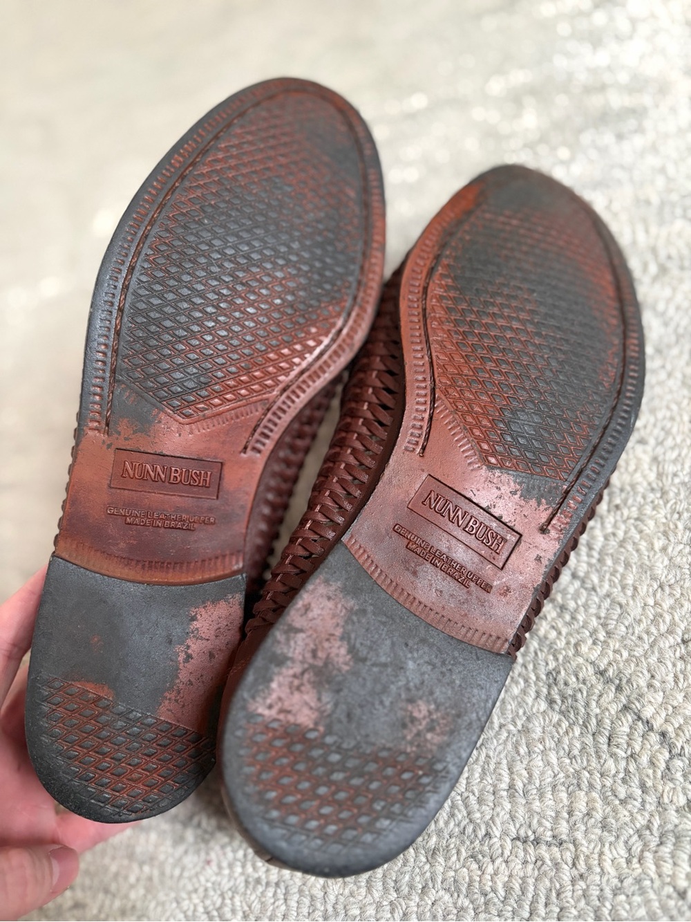 Nunn Bush Brown Woven Leather Tassel Loafers Mens 9.5M Made in Brazil - Picture 8 of 8